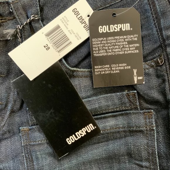 Gold Spun Jeans for Men. Modern Fit, Skinny High Quality Denim. Great Stitching - Picture 3 of 3